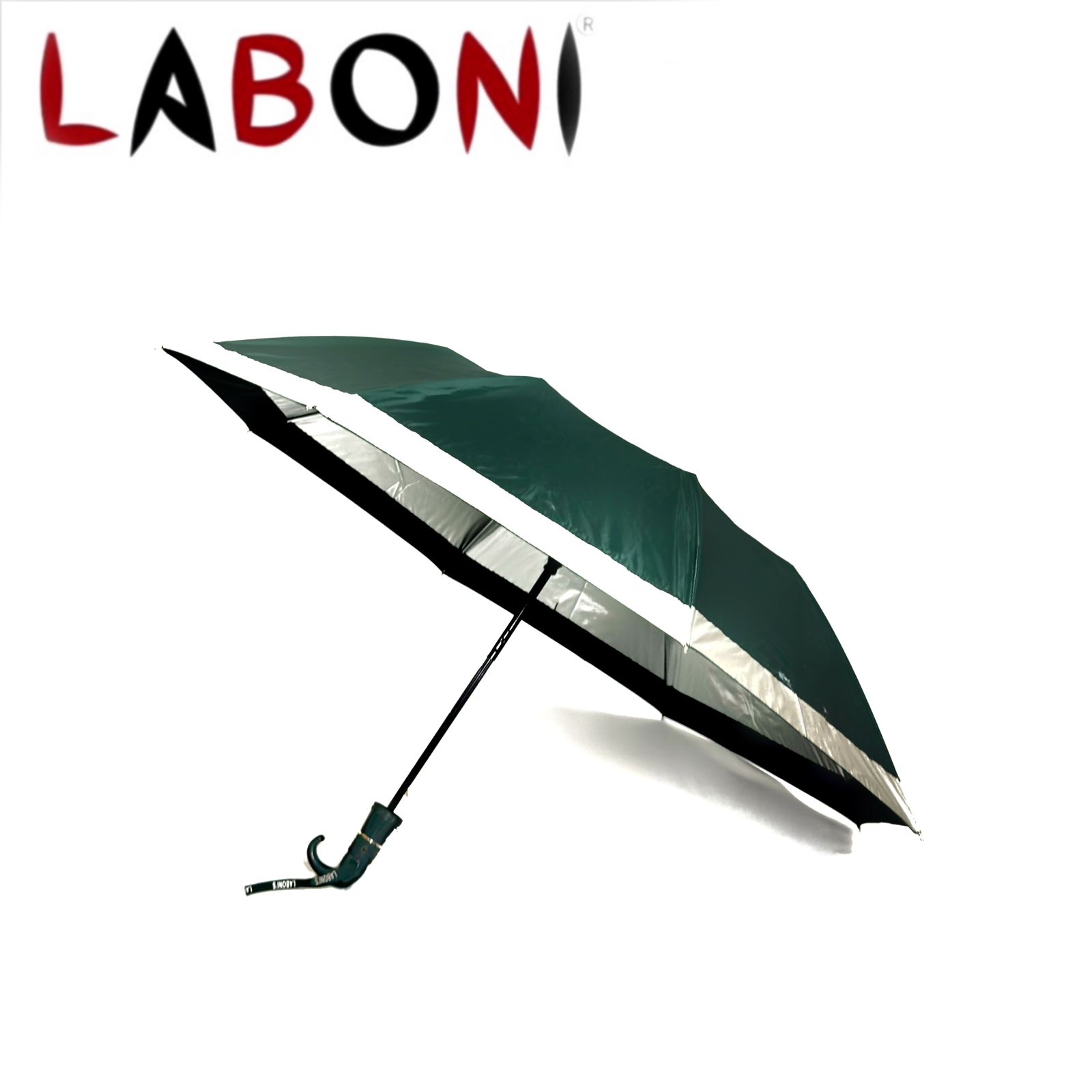 Laboni's 2 Folding Windproof Silver Colour
                            Border Umbrella